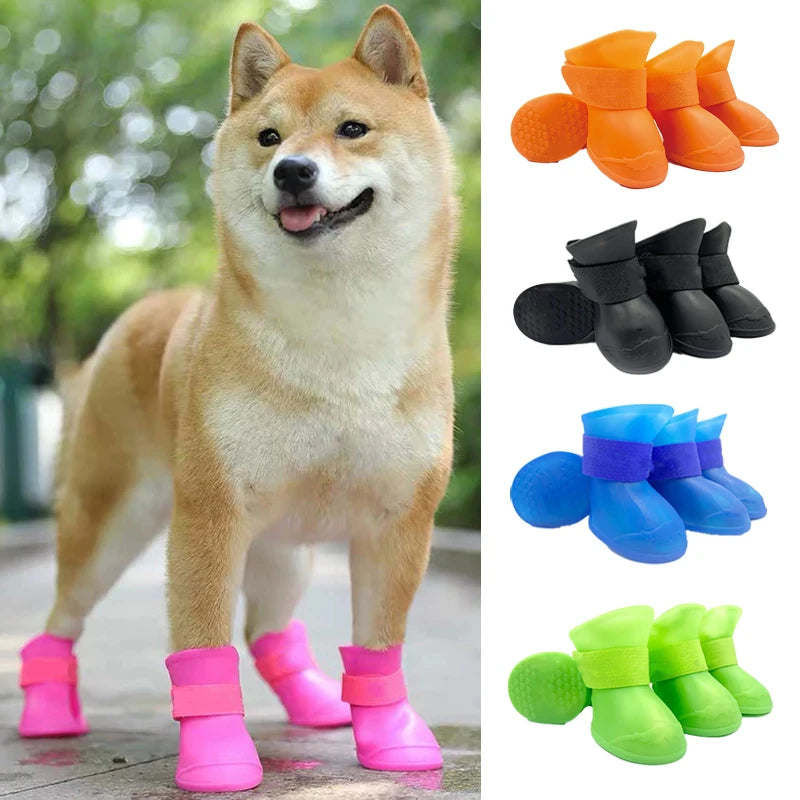 Soft Silicone Pet Rain Shoes