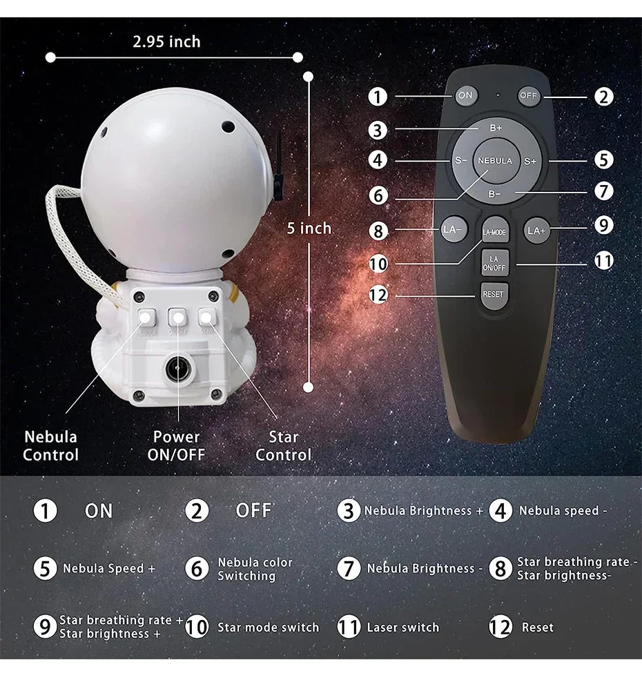 SULTAN Star Projector Galaxy Night Light Astronaut