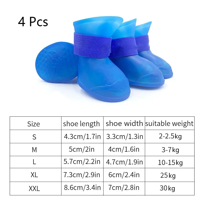 Soft Silicone Pet Rain Shoes