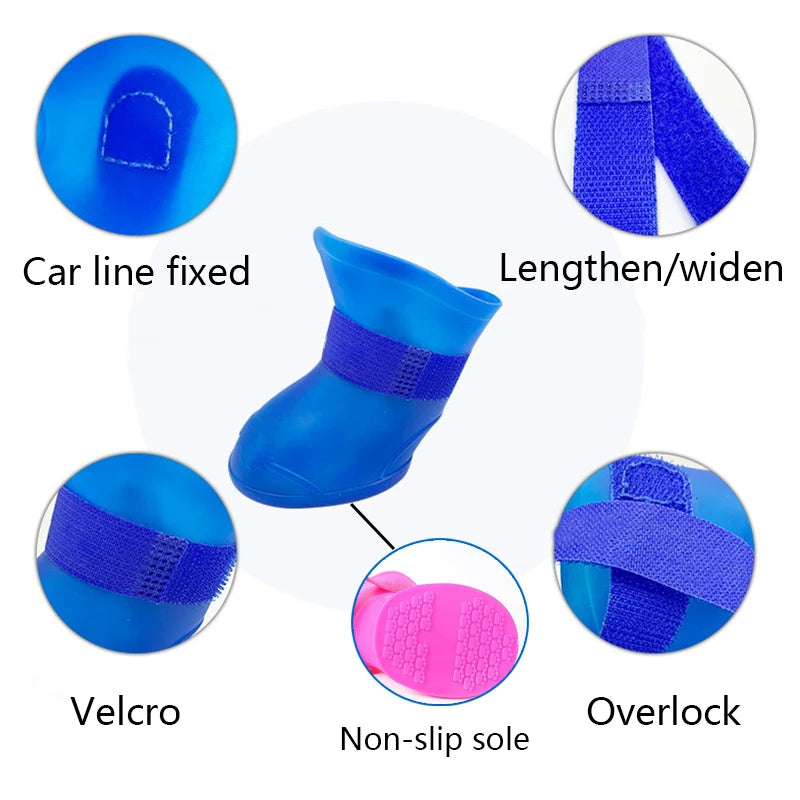 Soft Silicone Pet Rain Shoes